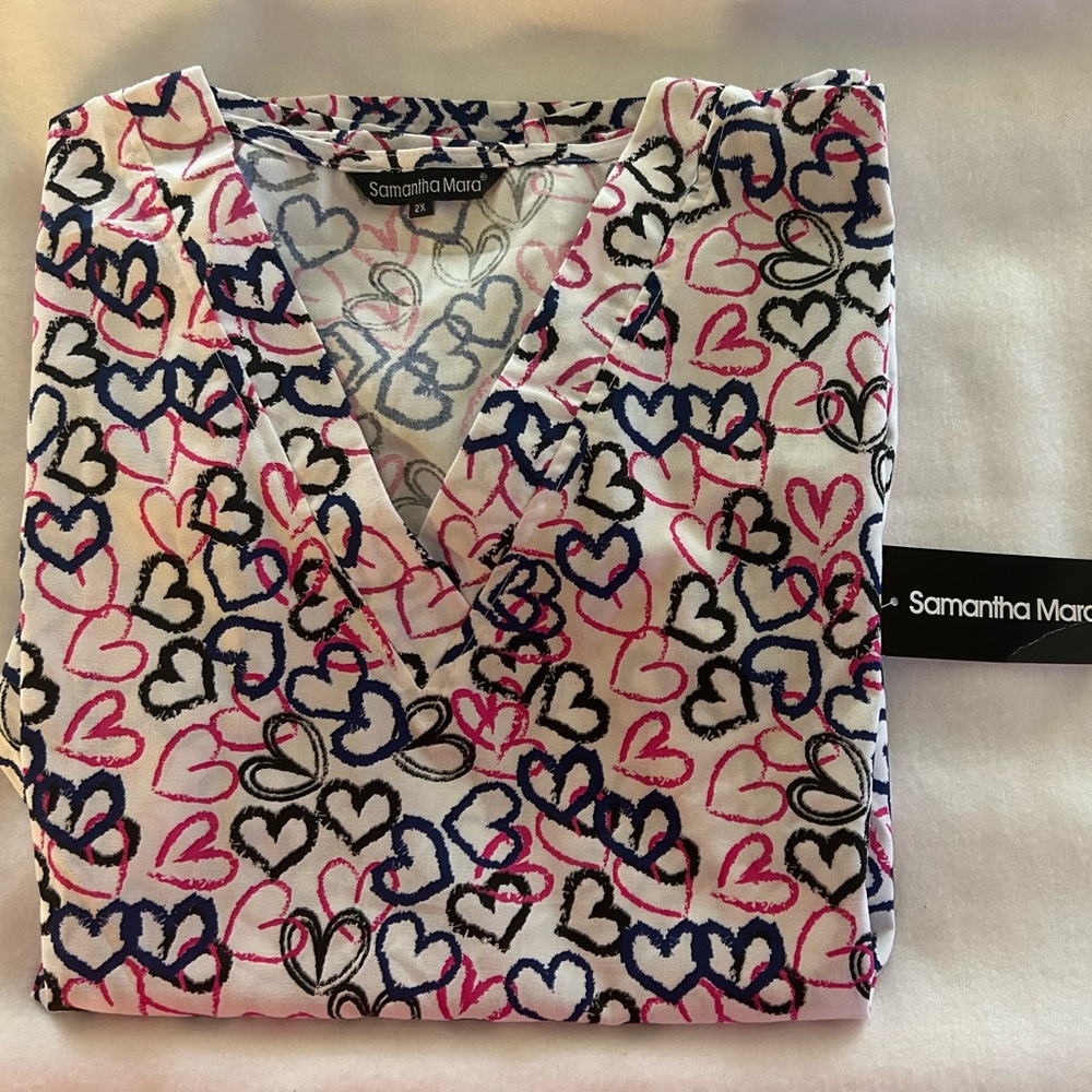 Samantha Mara Heart Print Blouse